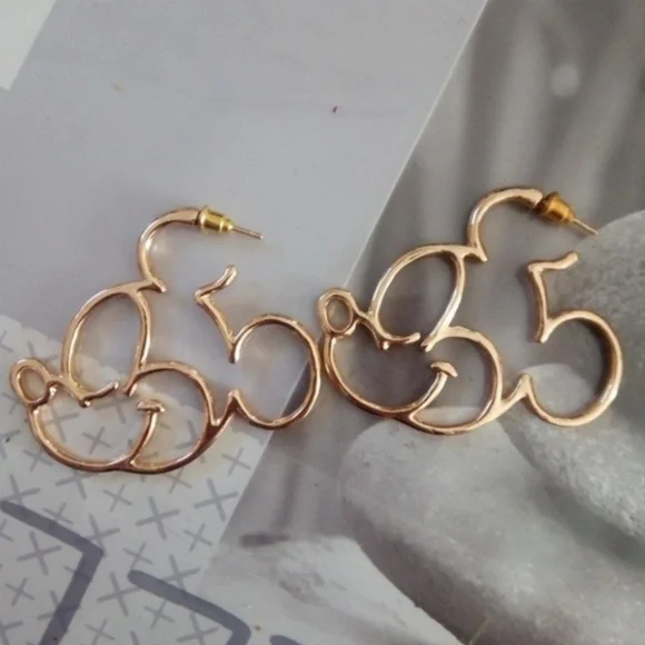 Mickey Mouse Faux Gold Earrings - Picture 2 of 4
